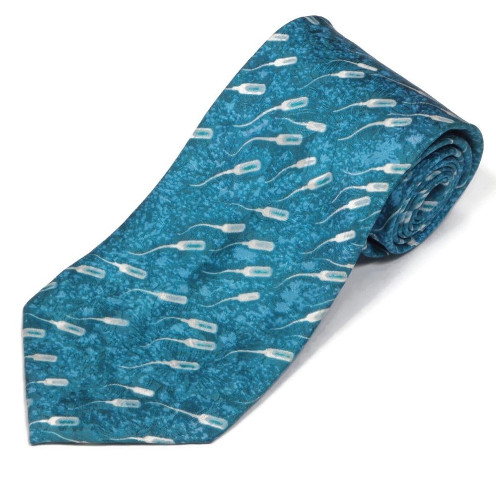 Absolut Vodka Dad Blue Sperm Cell Men's Silk Neck Tie Parent Father Baby